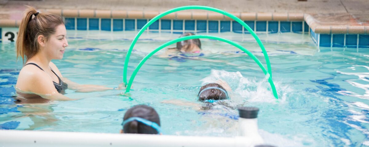 Hula Hoop Fun at Swimming Pool in San Francisco, CA