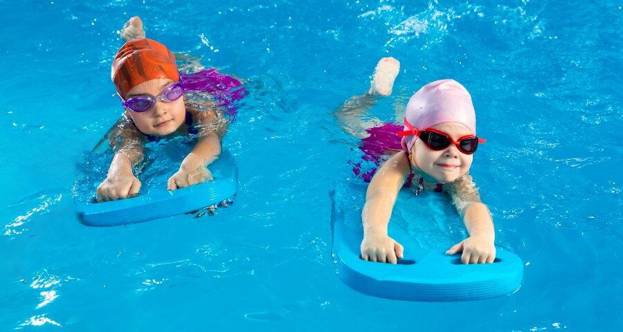 Kids Taking Swim Lessons from La Petite Baleen Swim Schools in CA